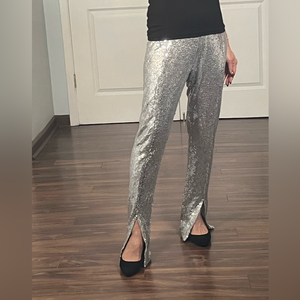 Wayf silver sequins pants size S - Picture 5 of 12